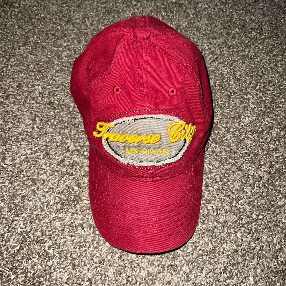 Michigan Traverse City Vintage OG Red Grey Yellow Hat